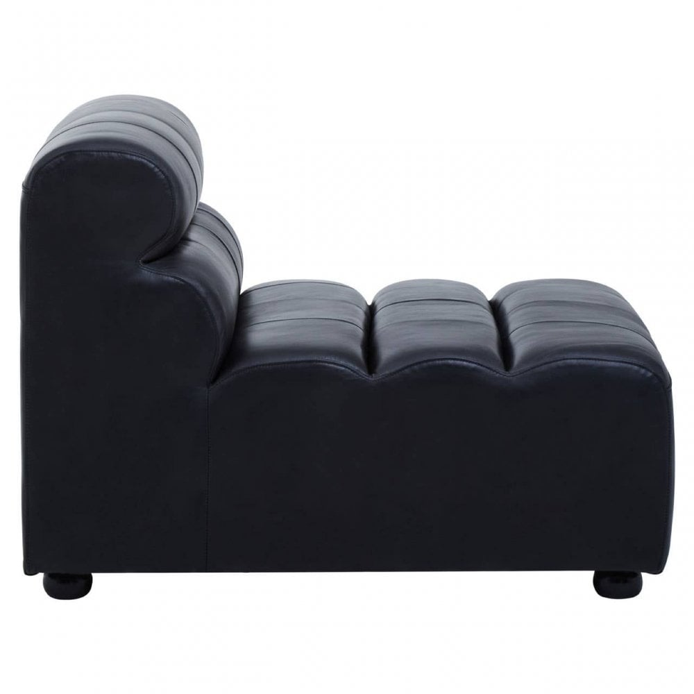 Hudson Armless Distressed Slate Leather Sofa Chair