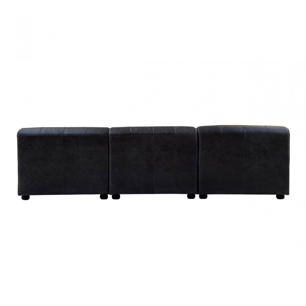 Hudson Armless Distressed Slate Leather Sofa Chair