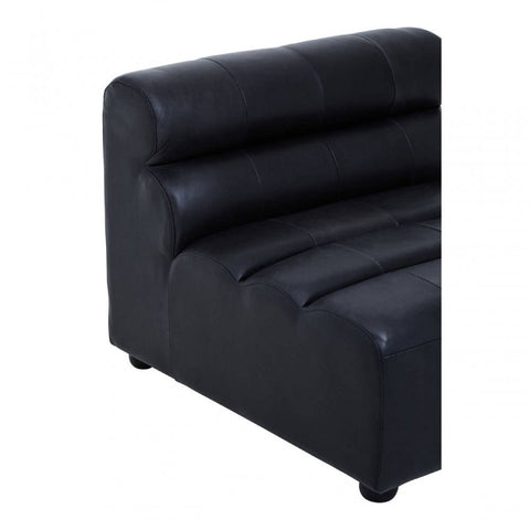 Hudson Armless Distressed Slate Leather Sofa Chair