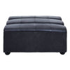 Hudson Distressed Slate Leather Ottoman