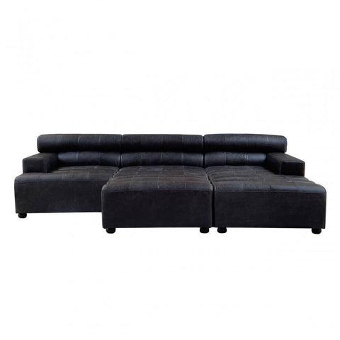Hudson Left Arm Leather Chaise