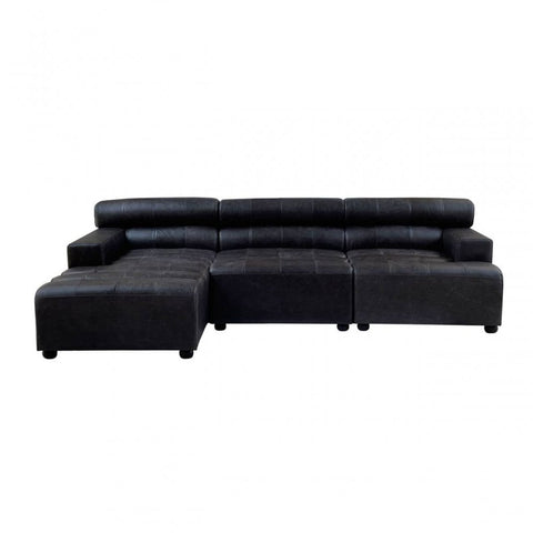 Hudson Right Arm Leather Chaise Sofa