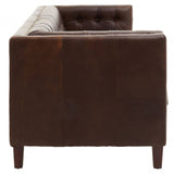 Hudson Three Seater Tufted Back Leather Sofa