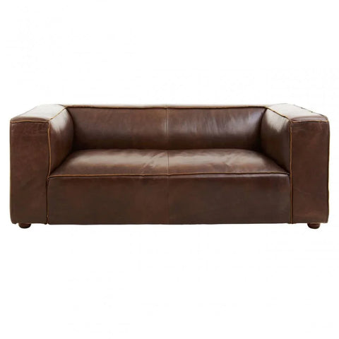Hudson Two Seater Mexico Brown Leather Sofa