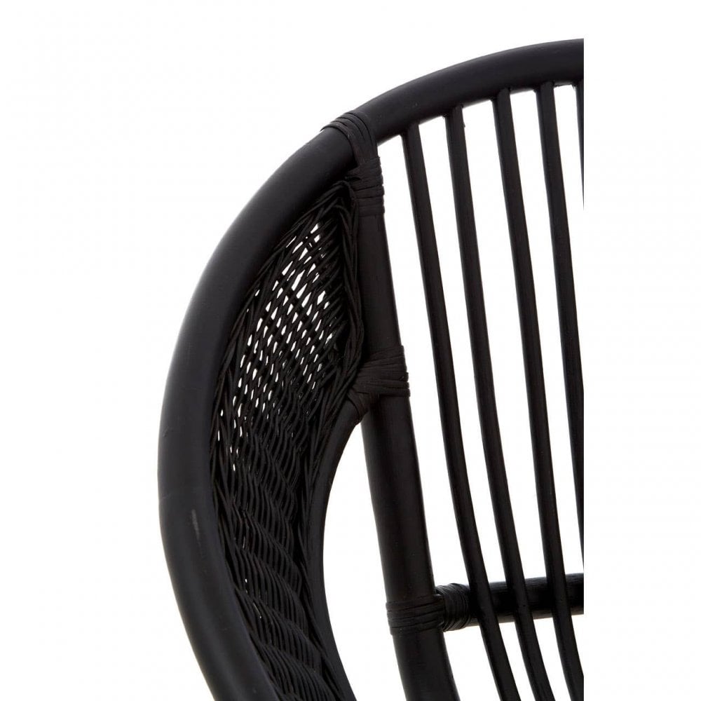 Brixton Black Natural Rattan And Iron Black Chair