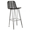 Brixton Black Natural Rattan Bar Chair