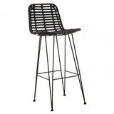 Brixton Black Natural Rattan Bar Chair