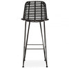 Brixton Black Natural Rattan Bar Chair