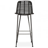 Brixton Black Natural Rattan Bar Chair