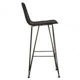 Brixton Black Natural Rattan Bar Chair
