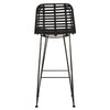 Brixton Black Natural Rattan Bar Chair