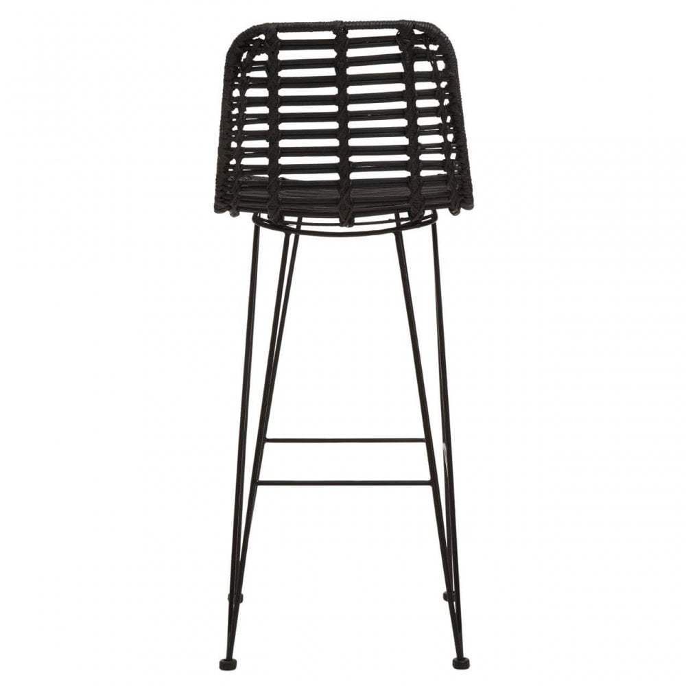 Brixton Black Natural Rattan Bar Chair
