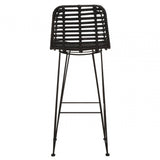 Brixton Black Natural Rattan Bar Chair