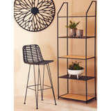 Brixton Black Natural Rattan Bar Chair