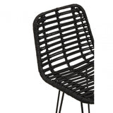 Brixton Black Natural Rattan Bar Chair