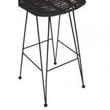 Brixton Black Natural Rattan Bar Chair