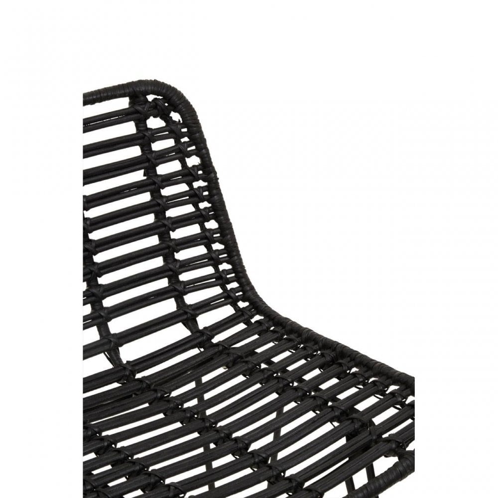 Brixton Black Natural Rattan Bar Chair