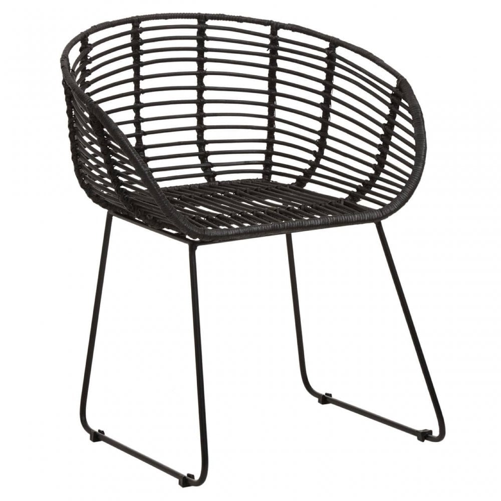 Brixton Black Natural Rattan Chair