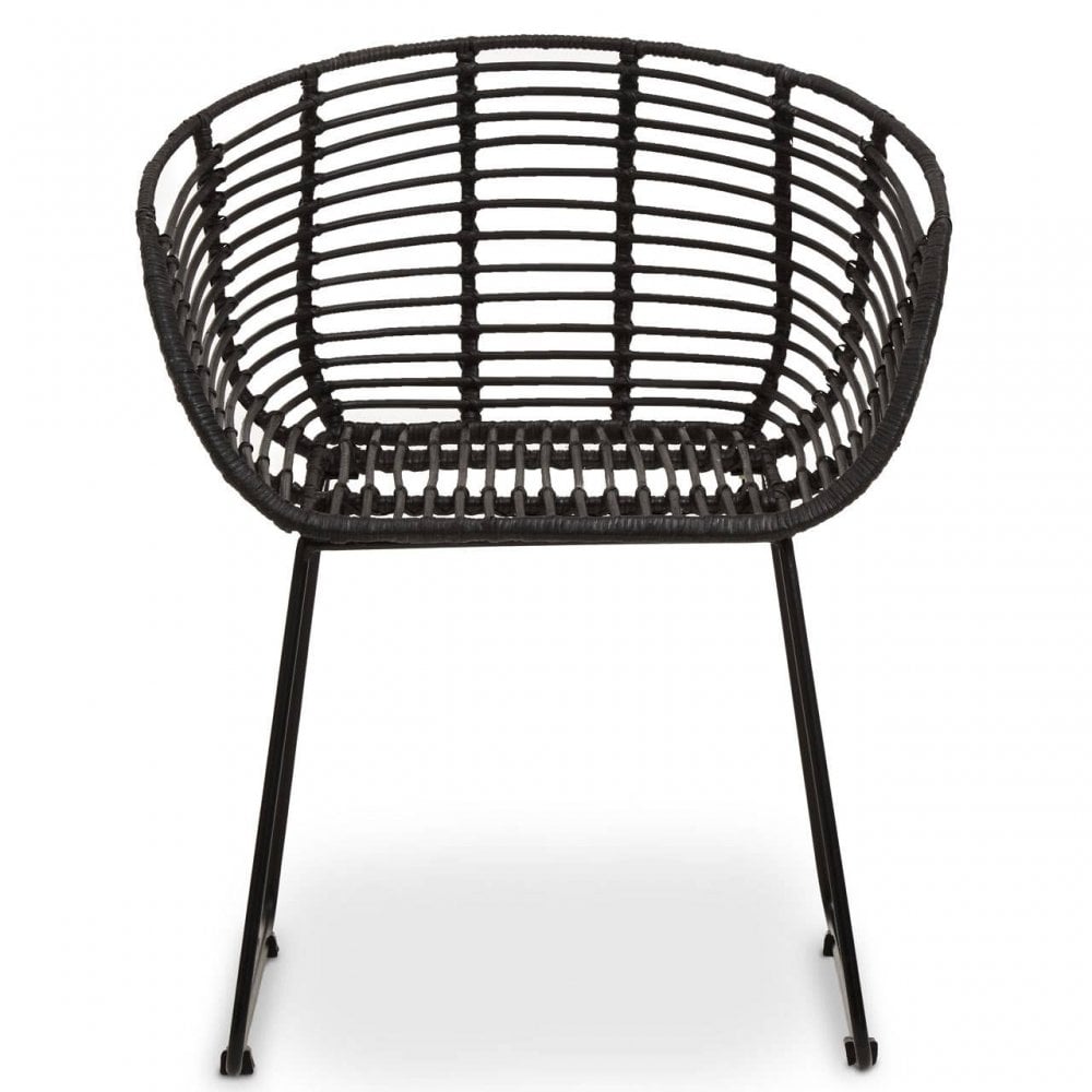 Brixton Black Natural Rattan Chair