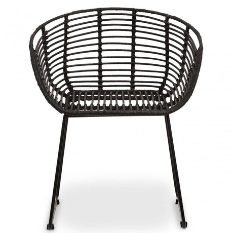 Brixton Black Natural Rattan Chair