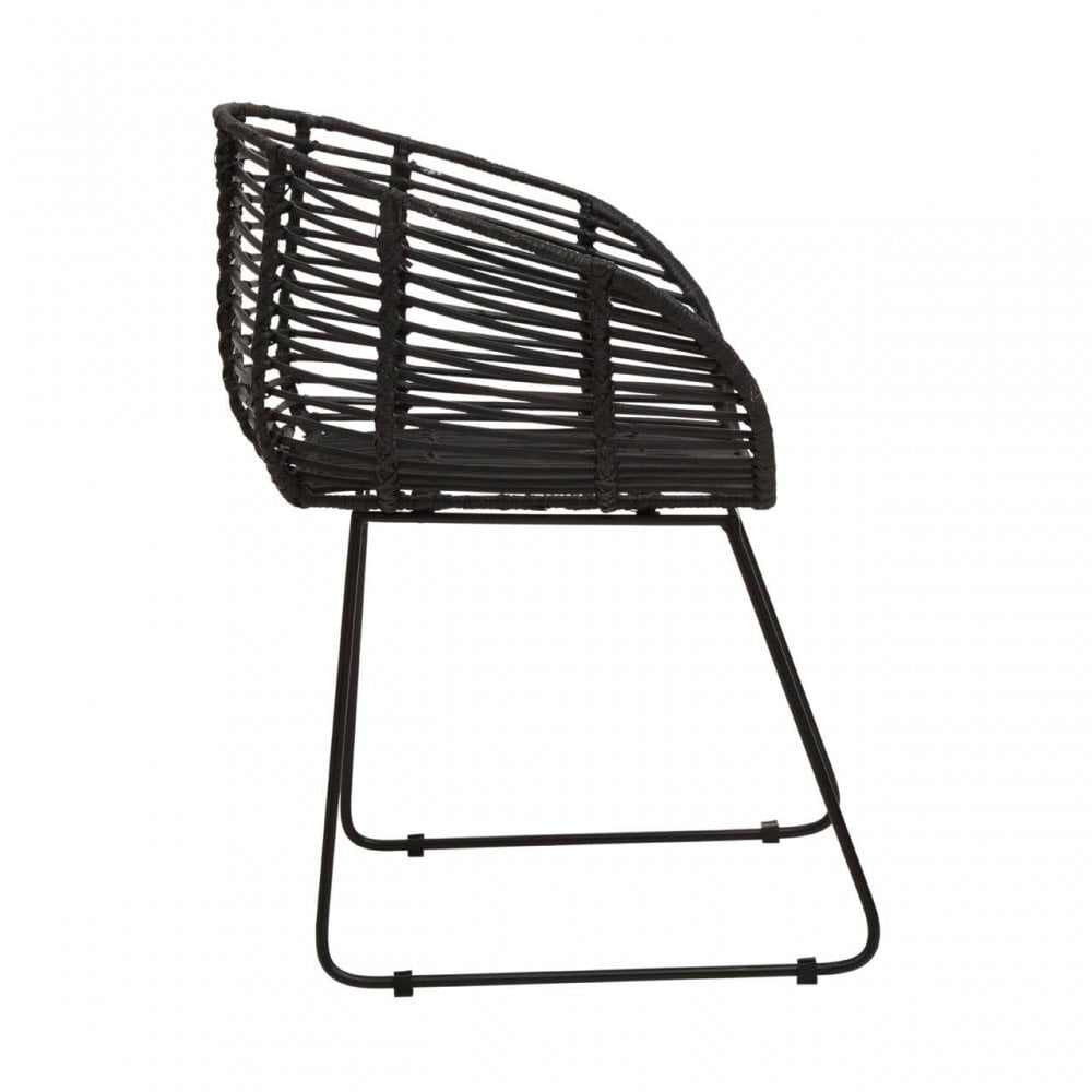 Brixton Black Natural Rattan Chair