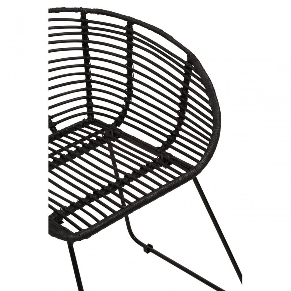 Brixton Black Natural Rattan Chair