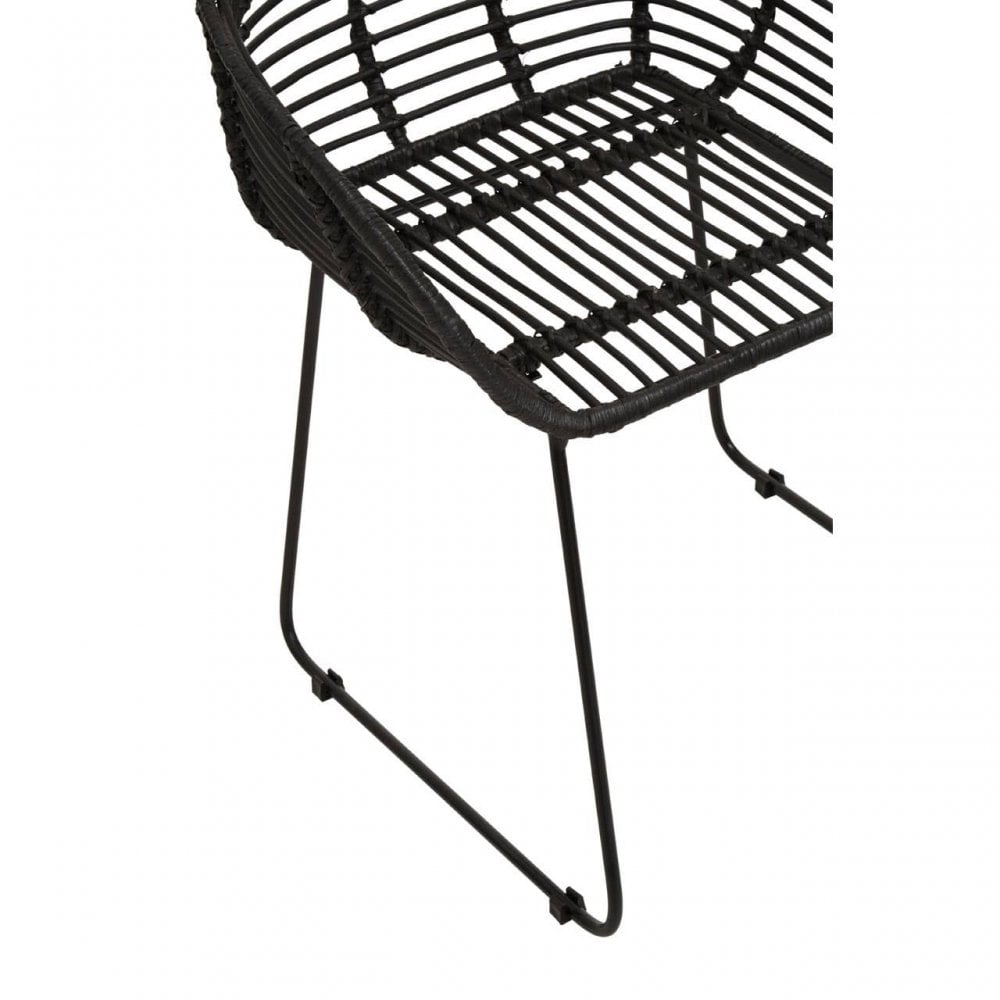 Brixton Black Natural Rattan Chair