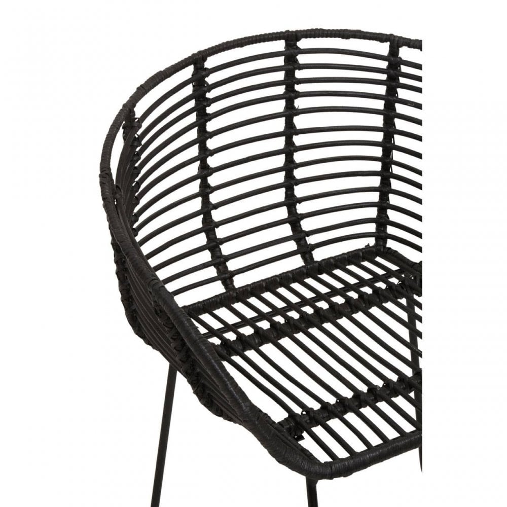 Brixton Black Natural Rattan Chair