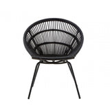 Brixton Black Natural Rattan Chair With Iron Legs