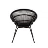 Brixton Black Natural Rattan Chair With Iron Legs