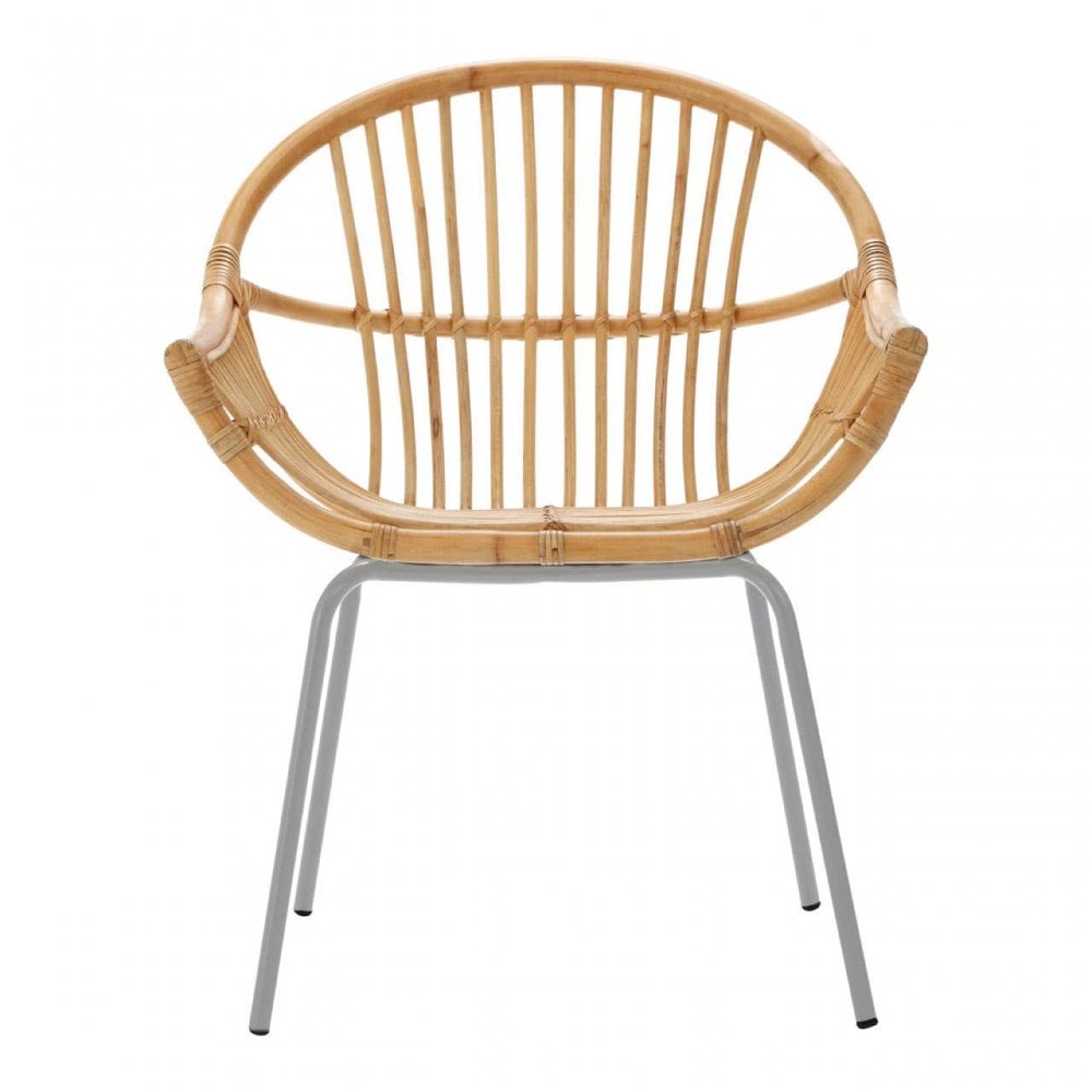 Brixton Natural Rattan Grey Metal Chair