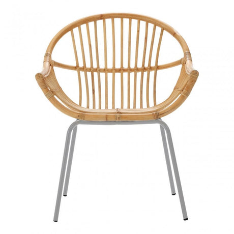 Brixton Natural Rattan Grey Metal Chair