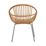 Brixton Natural Rattan Grey Metal Chair
