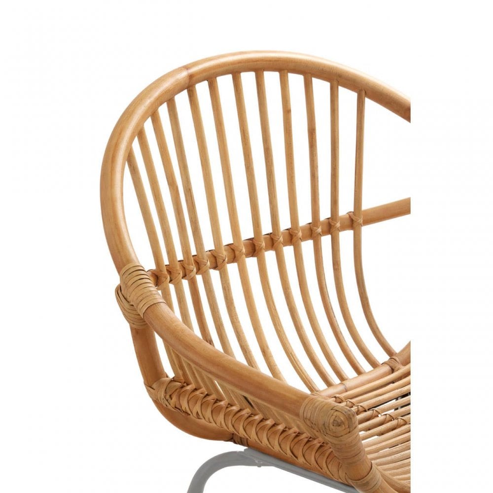 Brixton Natural Rattan Grey Metal Chair