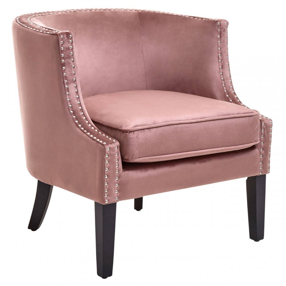 Elyse Pink Velvet Studded Chair