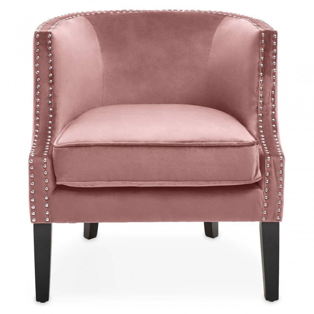 Elyse Pink Velvet Studded Chair