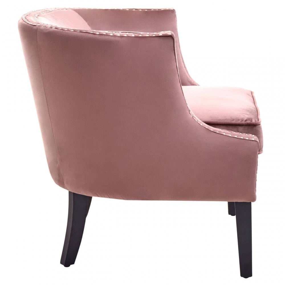 Elyse Pink Velvet Studded Chair