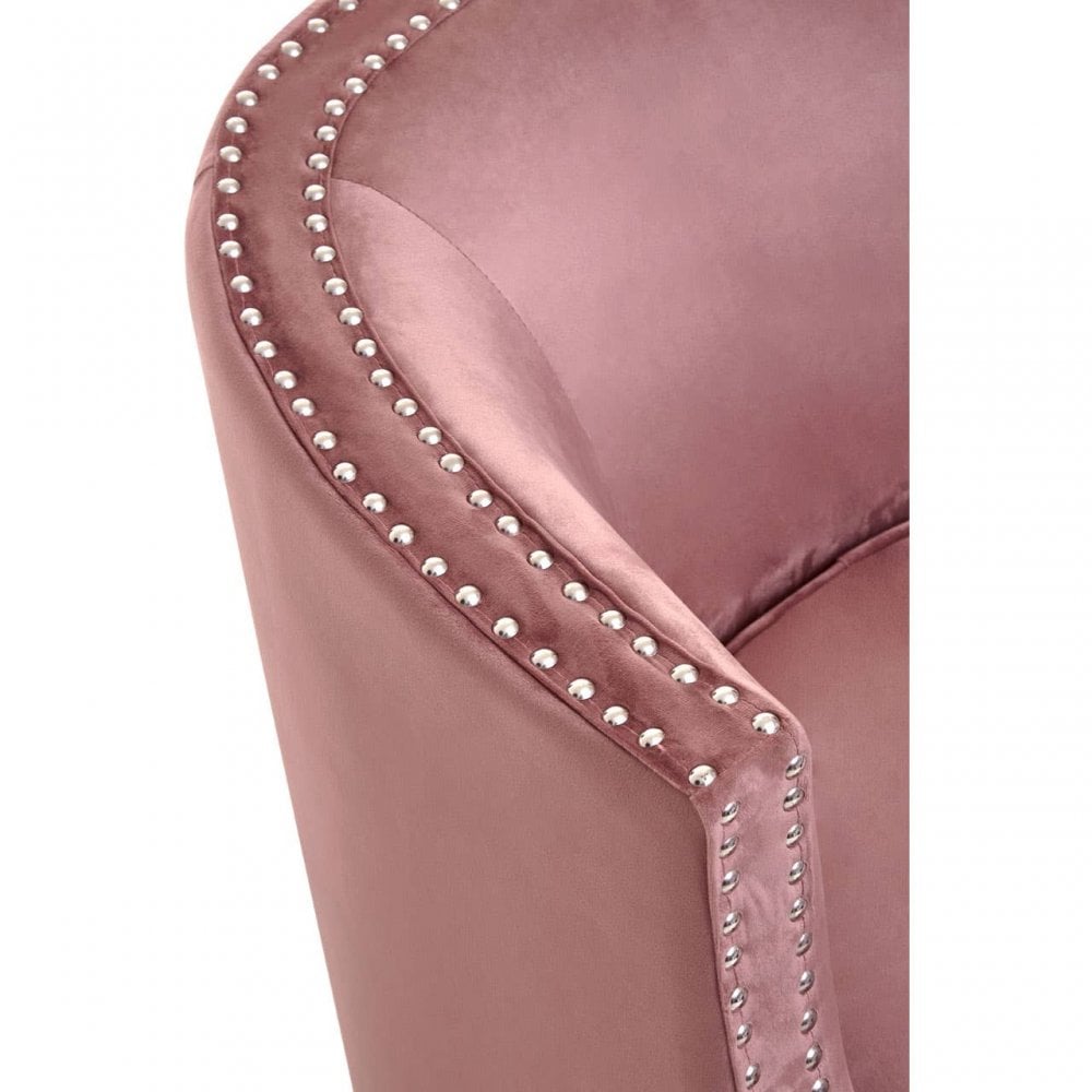 Elyse Pink Velvet Studded Chair