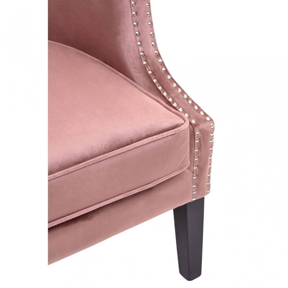 Elyse Pink Velvet Studded Chair