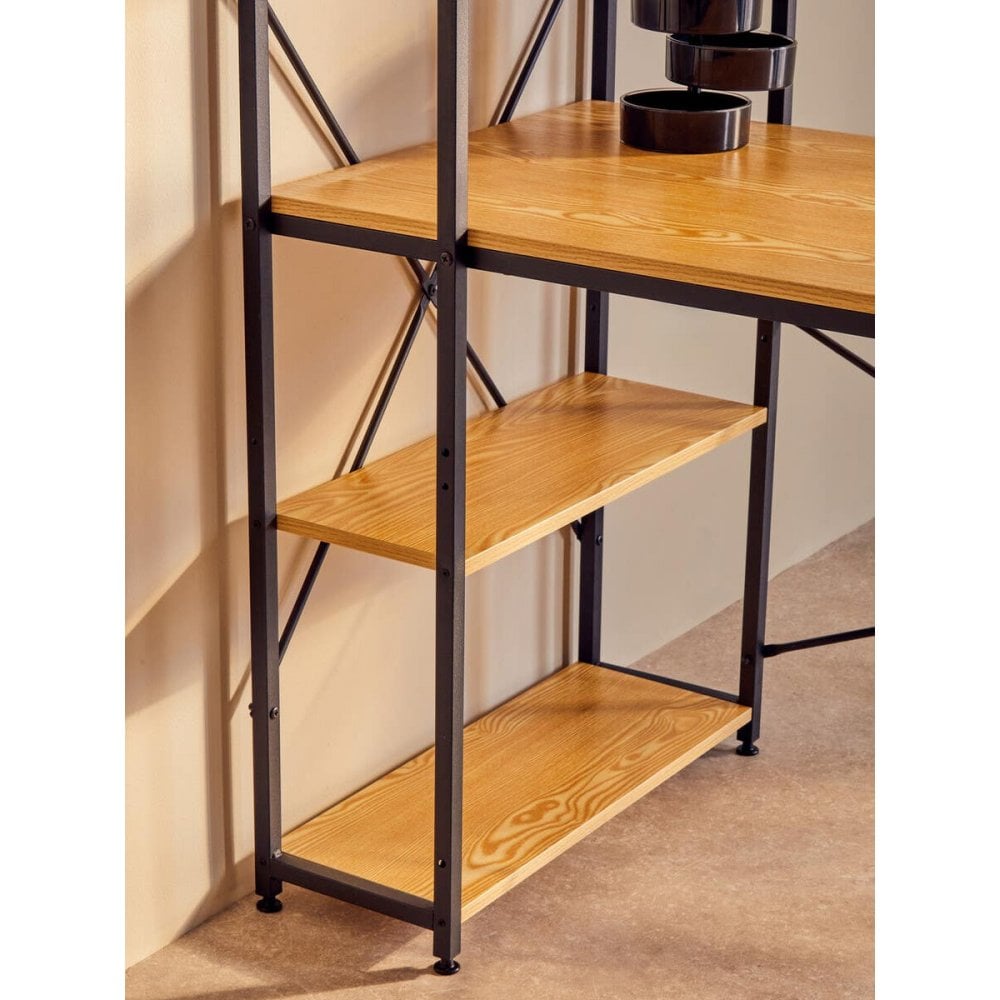 Marlow Light Yellow Desk With Shelves
