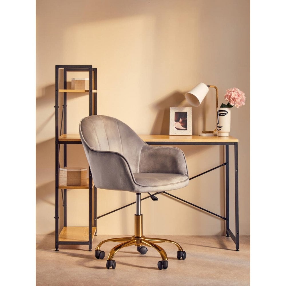Marlow Light Yellow Desk With Shelves