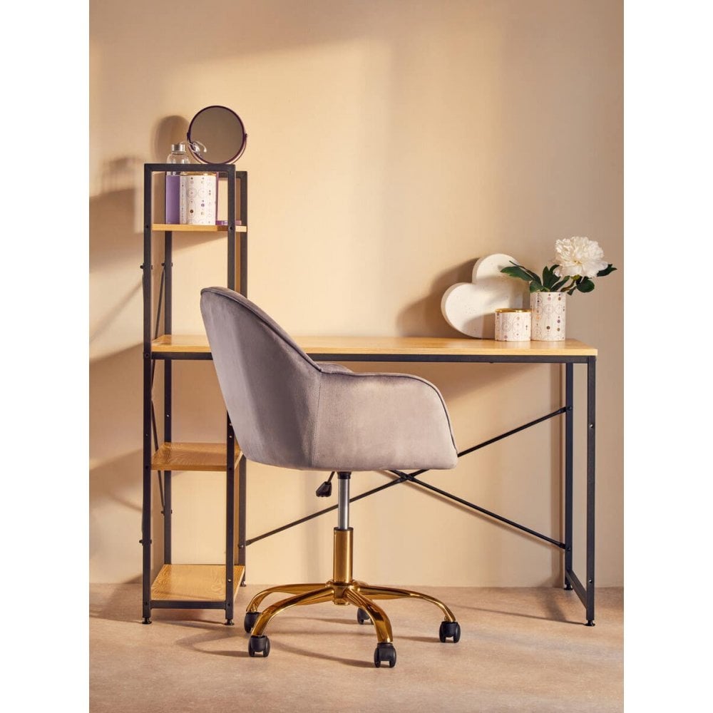 Marlow Light Yellow Desk With Shelves