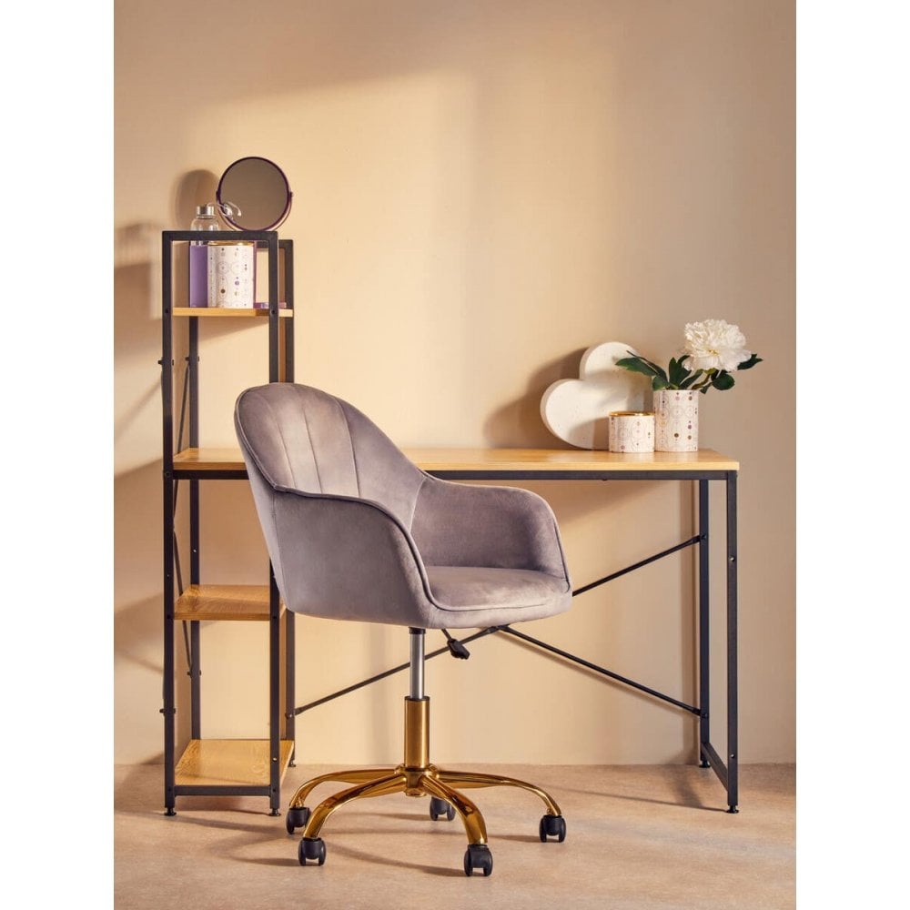 Marlow Light Yellow Desk With Shelves