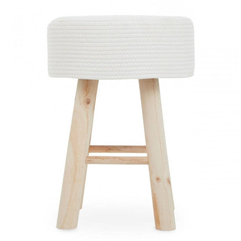 Marlow White Cotton Rope Stool