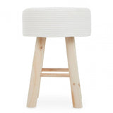 Marlow White Cotton Rope Stool