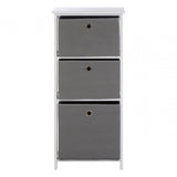 Marlow 3 Grey Fabric Drawers Cabinet