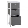 Marlow 3 Grey Fabric Drawers Cabinet