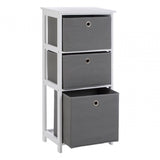 Marlow 3 Grey Fabric Drawers Cabinet