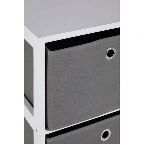 Marlow 3 Grey Fabric Drawers Cabinet