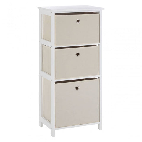 Marlow 3 Natural Fabric Drawers Cabinet